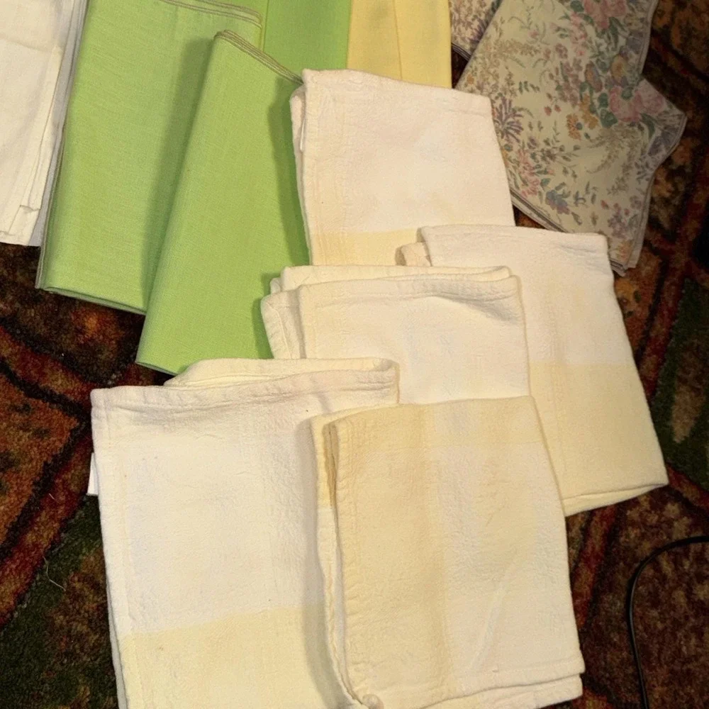 Vintage Mixed 36 Tea Towels Napkins Madeira Various Colors Sizes Resellers